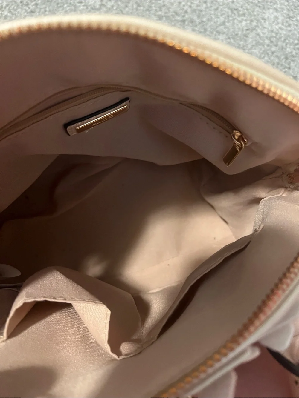Aldo Blush Pink Floral Applique Satchel with Gold Chain